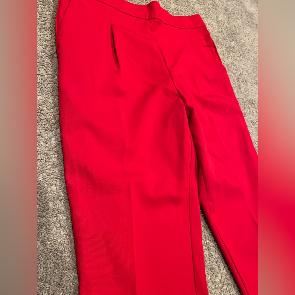 NWT Ann Taylor the Easy Ankle High RiseTapered Pants in Bright Red size L. - Picture 9 of 16